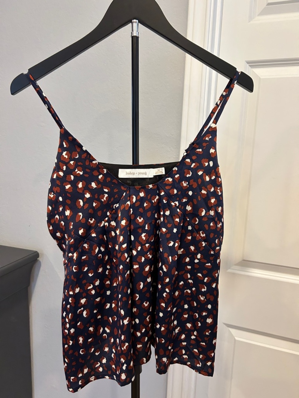 bishop + young Navy Leopard-Spot Cami with Rust and Ivory Accents